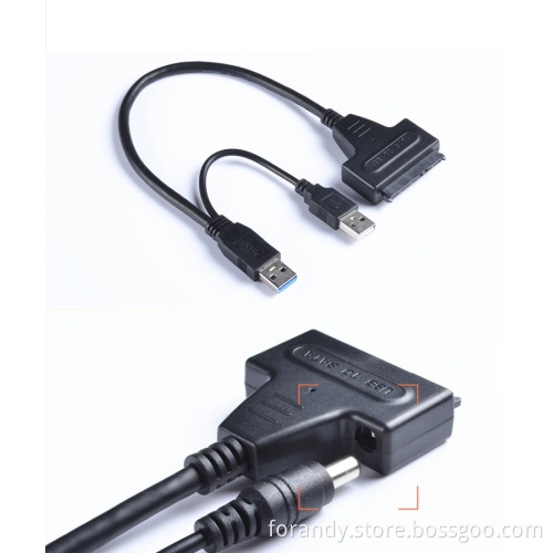 25cm Cable Dual USB 3.0 to SATA Adapter Cable